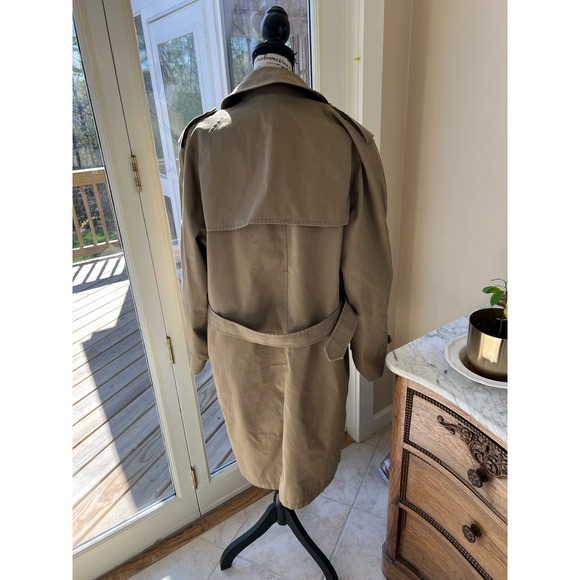 Vintage London Fog Brown Tan Double breasted Lined Trench coat with belt - Picture 2 of 14